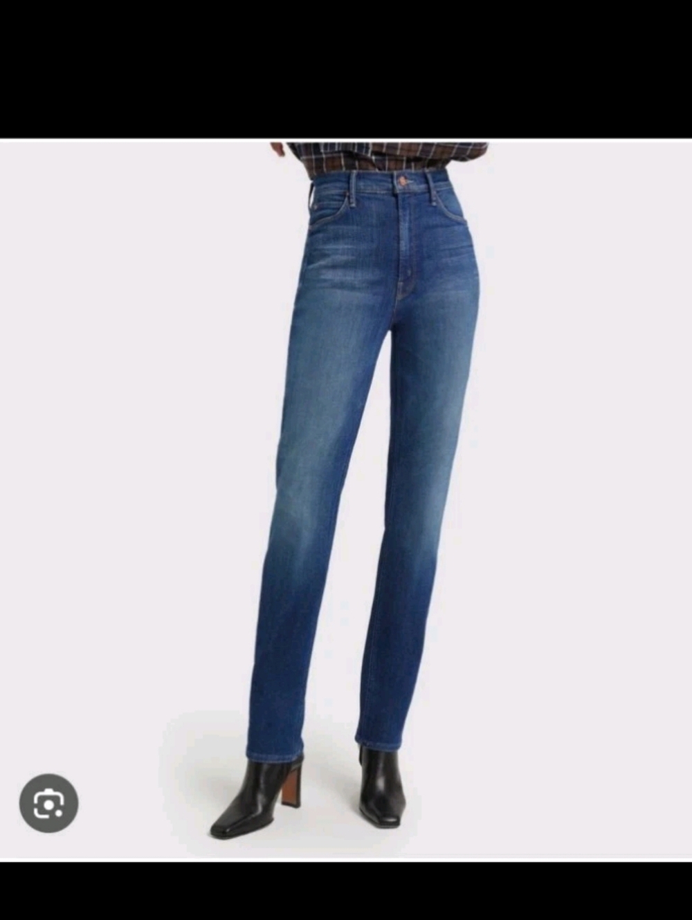 Mother Mid Rise Dazzler Skimp Straight Jeans Size 29 Blue Dark Wash Stretch